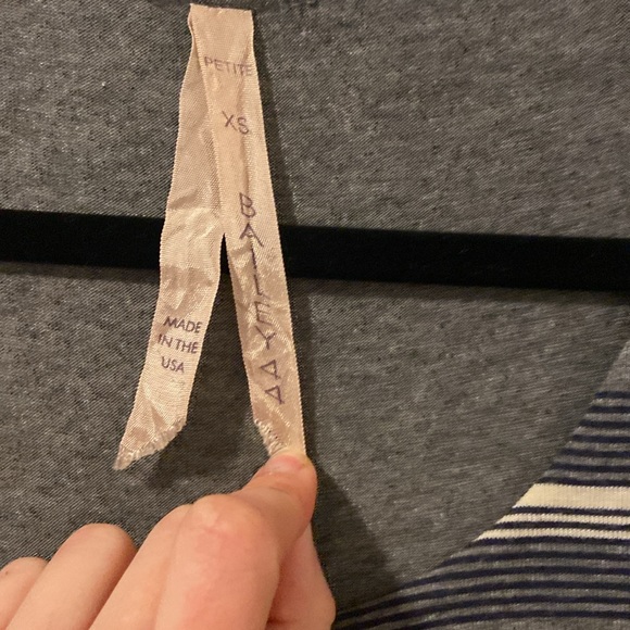 Anthropologie Bailey44 overlapping cotton dress in navy, burgundy, white, grey - Picture 4 of 5